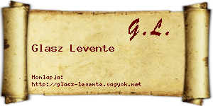 Glasz Levente névjegykártya
